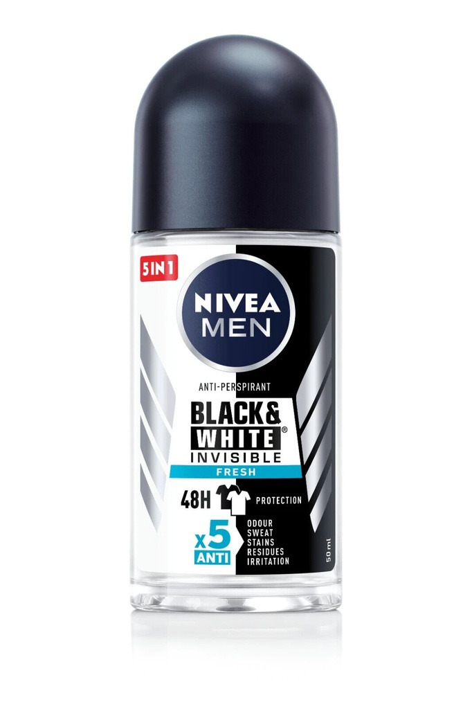 [999777-M6] STICK ROLL ON BLACK & WHITE INVISIBLE FRESH 48H NIVEA MEN