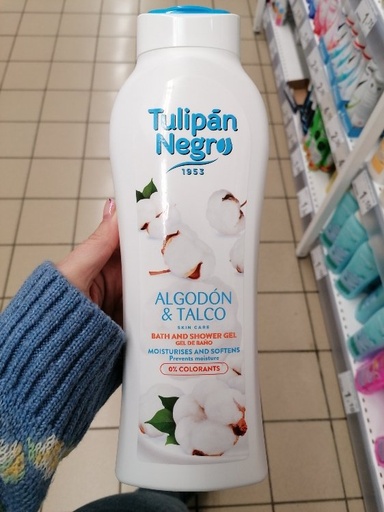 [410751-2] GEL DOUCHE TULIPAN NEGRO ALGODON & TALCO