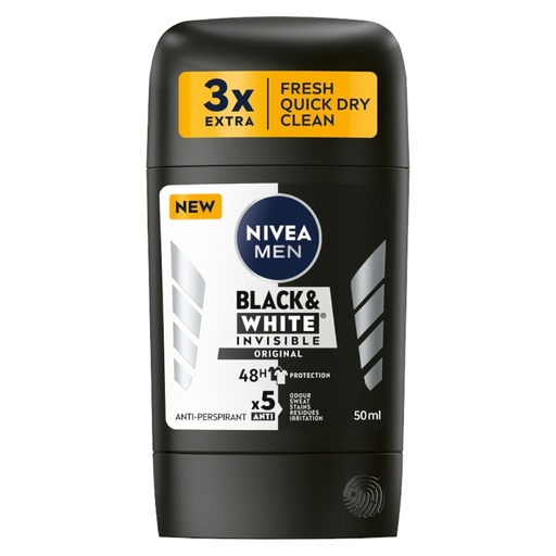 [4242-M3] STICK B&W INVISIBLE ORIGINAL 48H NIVEA MEN